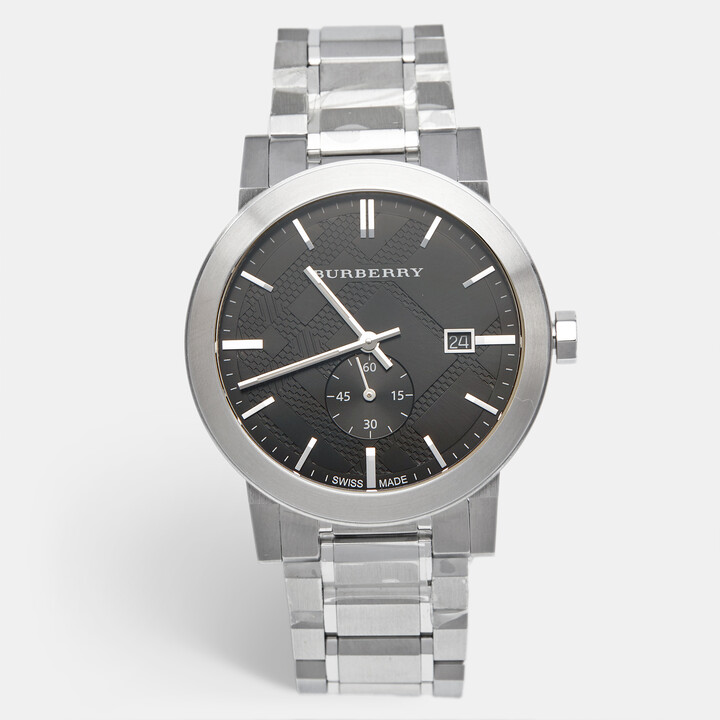 Burberry Black Dial Stainless Steel The City BU9901 Men's Wristwatch 42 mm
