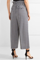 Thumbnail for your product : Sonia Rykiel Cropped Gingham Wool Wide-leg Pants - Black
