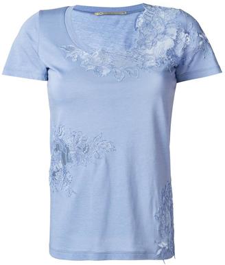 Ermanno Scervino lace inset T-shirt - women - Cotton/Polyamide/Polyester/Viscose - 46