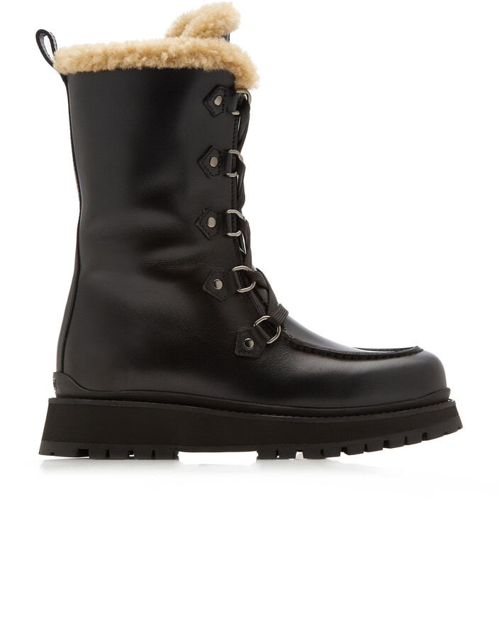 black shearling lined boots