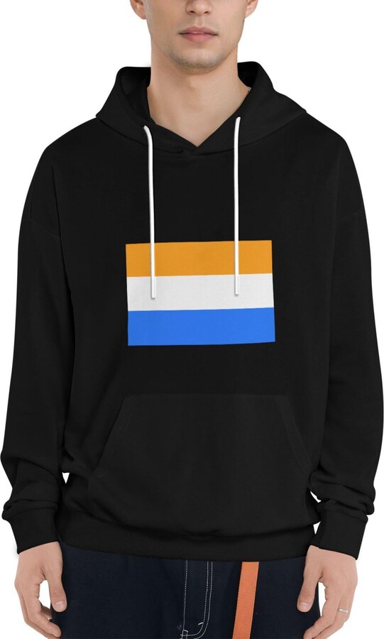 POOEDSO Prinsenvlag Sweatshirts For Men Women Casual Long Sleeve Sweatshirt Pullover Hoodie Black