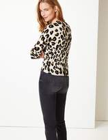 Thumbnail for your product : Marks and Spencer Animal Print Round Neck Cardigan
