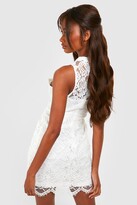 Thumbnail for your product : boohoo Boutique Lace Racer Neck Bodycon Dress