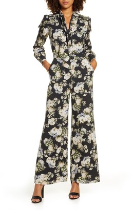 floral long sleeve jumpsuit