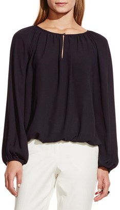 Vince Camuto Shirred Neck Peasant Blouse (Petite)