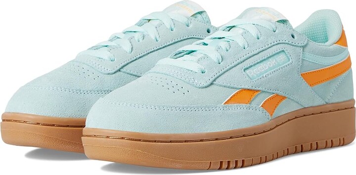 Reebok Lifestyle Club C Double Revenge Women's Shoes Glitch Aqua/Electric Amber/Gum : 6.5 B - Medium, Leather