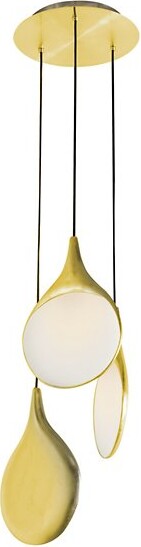 Oggetti Luce Nove Ceramica Multi-Light Pendant Light in Gold, Size: 3 light