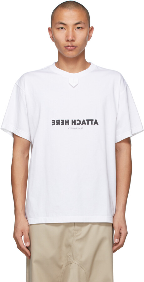 Fumito Ganryu White Taped Shirt - ShopStyle T-shirts