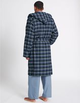 Thumbnail for your product : Marks and Spencer Pure Cotton Checked Dressing Gown with Belt