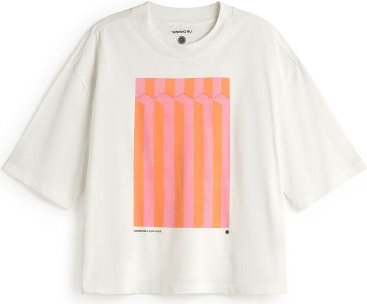 Thinking Mu White Oversize Esque Lena T-Shirt
