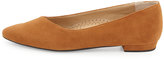 Thumbnail for your product : Neiman Marcus Gawyn Asymmetric Suede Flat, Cuoio
