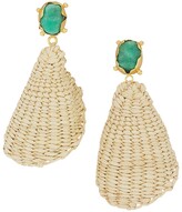 Thumbnail for your product : Johanna Ortiz Goldtone, Emerald & Iraca Palm Drop Earrings