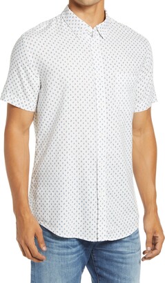 slim fit linen blend shirt