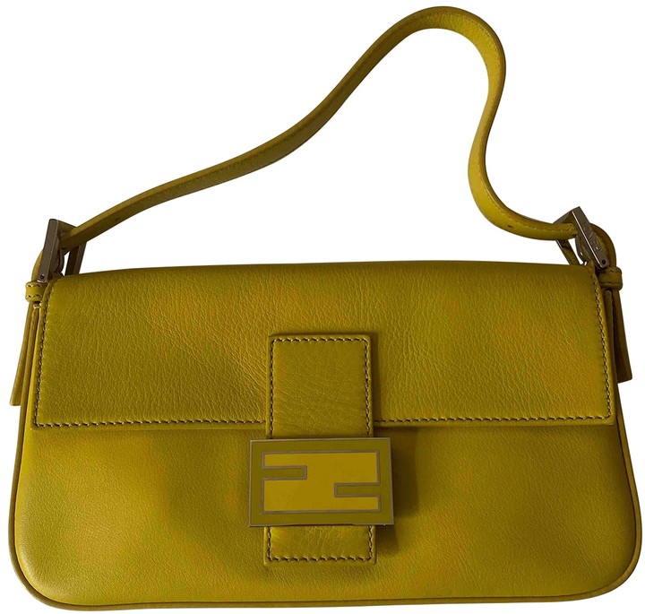 yellow fendi baguette