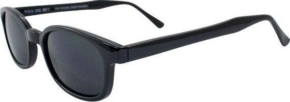 Pacific Coast TheOriginalX-KD'sBikerShadesSunglassesByPCSUN20%LargerBlackFramew/SuperDarkLens