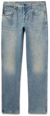 Gucci Slim-Fit Distressed Stonewashed Denim Jeans