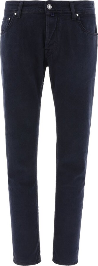 Jacob Cohen Logo Patch Slim-Fit Trousers