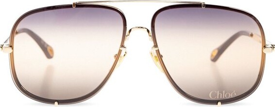 Chloé Sunglasses Aviator Frame Sunglasses