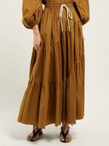 Thumbnail for your product : Lee Mathews - Elsie Tiered Cotton Blend Skirt - Womens - Light Brown