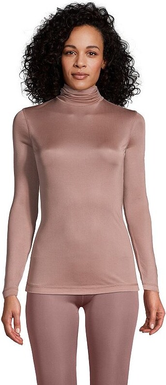 Lands' End Women's Silk Interlock Long Sleeve Crewneck Long Underwear Top :  Target