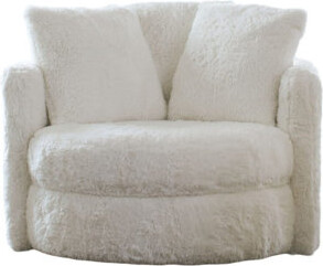 Wildon Home 1pc Round Chair Contemporary Style Accent Pillows Included Curved Track Arms