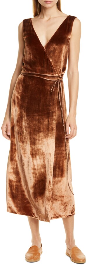 vince wrap midi dress