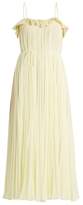 Thumbnail for your product : Adam Lippes Ruffle Trimmed Square Neck Pleated Dress - Womens - Light Yellow