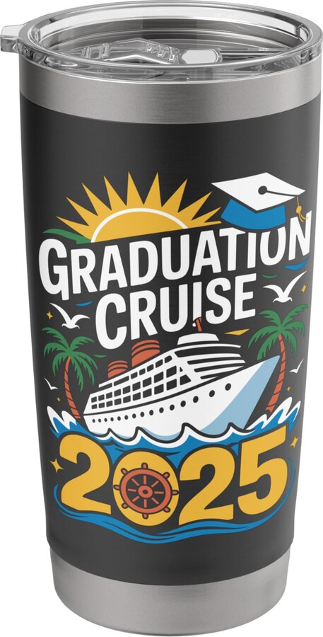 Graduation Cruise 2025 Celebration Vacation Tees Graduation Cruise 2025 Senior Trip Ocean Travel Fun Stainless Steel Insulated Tumbler