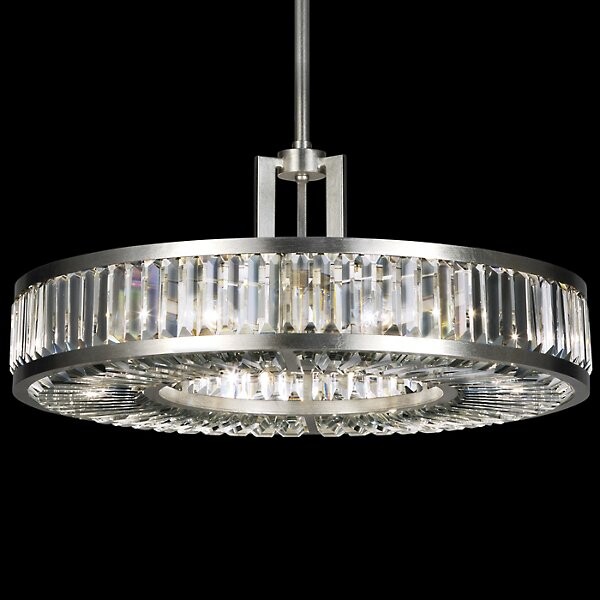 Fine Art Handcrafted Lighting Crystal Enchantment Drum Pendant Light in Clear Size: Small