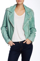 Thumbnail for your product : Doma Belted Leather Moto Jacket