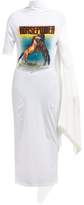 Thumbnail for your product : Christopher Kane Horsepower Asymmetric-sleeve Dress - Womens - White Multi