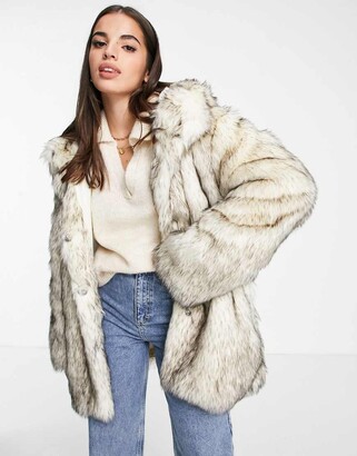 ASOS DESIGN oversized hooded faux fur jacket ShopStyle