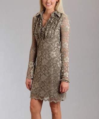 Stetson Brown Lace Collar Dress - Women