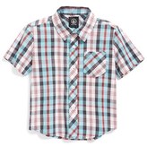 Thumbnail for your product : Volcom 'Xander' Plaid Short Sleeve Sport Shirt (Little Boys)