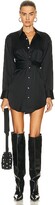 Thumbnail for your product : Alexander Wang Threaded Placket Draped Shirt Dress in Black