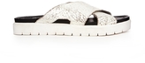 Thumbnail for your product : Bertie Jackle White Leather Cross Strap Flat Sandals