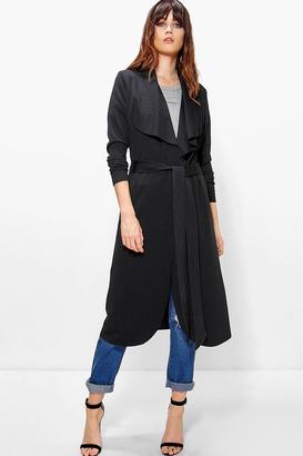 boohoo Katie Belted Shawl Collar Duster
