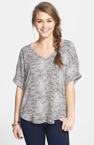 Thumbnail for your product : Lush Cuff Sleeve Woven Tee (Juniors)