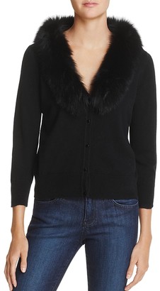 Milly Fur-Collar Wool Cardigan