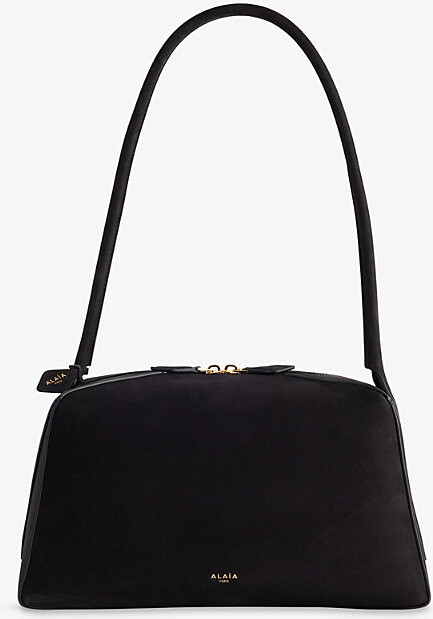 Alaia Womens Noir Le Bouledogue Leather Shoulder Bag