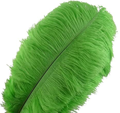 Sowder 10pcs Ostrich Feathers 12-14inch(30-35cm) for Home Wedding Decoration(Lime Green)