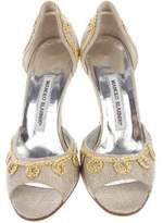 Thumbnail for your product : Manolo Blahnik Woven d'Orsay Pumps