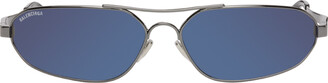 Balenciaga Silver Oval Sunglasses