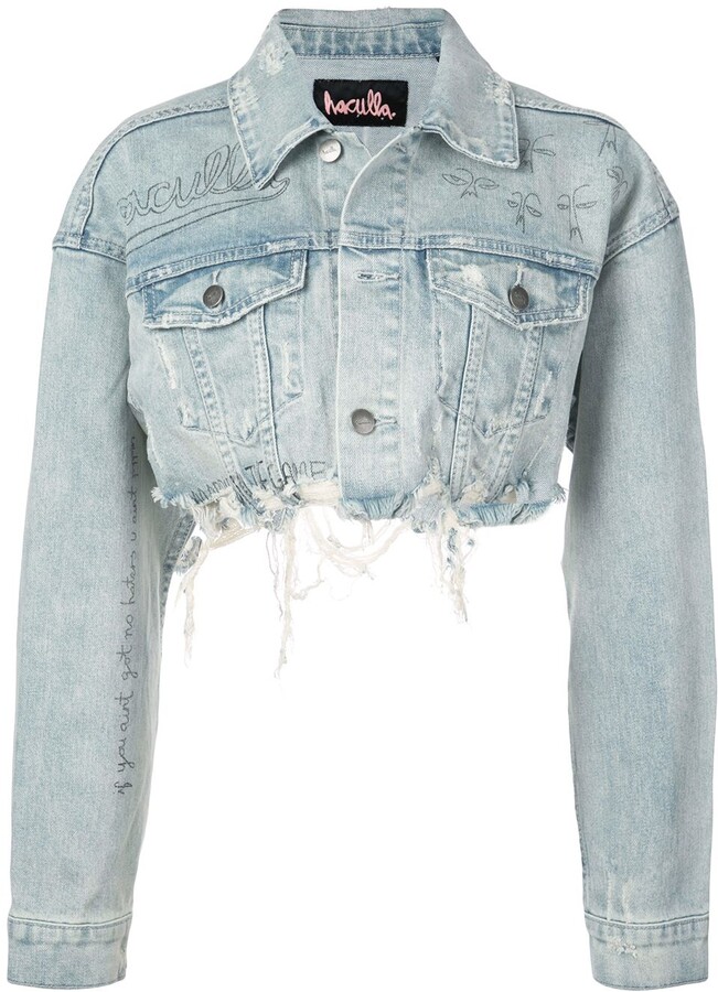 crop ripped denim jacket