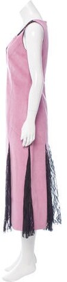 Prabal Gurung Lace-Paneled Midi Dress