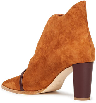 Malone Souliers Clara 70 Leather-trimmed Suede Ankle Boots
