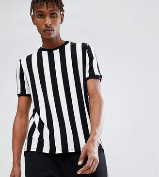 Reclaimed Vintage Inspired Ringer T-Shirt In Black Stripe