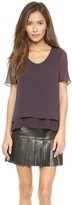 Thumbnail for your product : Rebecca Taylor Crepe Top with Chain Trim