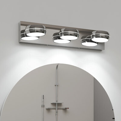 Ivy Bronx LED Vanity Lights 43In Bathroom Lights Fixtures Over Mirror 6 Light LED Lighting Fixture For Bathroom 18W Mirror Lighting Fixture Modern Bath Light Ba