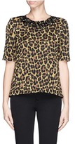 Thumbnail for your product : Nobrand Jewel neckline lurex leopard print blouse